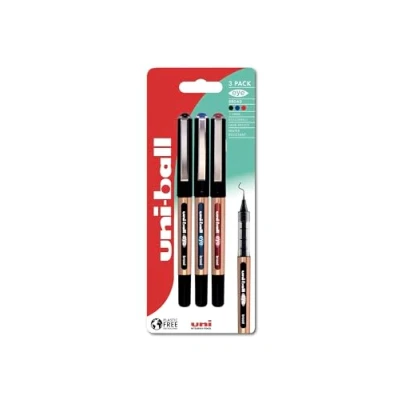 Image of UB 150 10 Eye Broad Rollerball 3pc Blister Black/Blue/Red Plastic Free Packaging