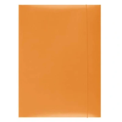 Image of Elasticated File Office Products Cardboard A4 300gsm 3 Flaps Orange/Document Archiving/Type flap/Kind with Eraser/Index N.a. / Pockets Material Cardboard/Dividers