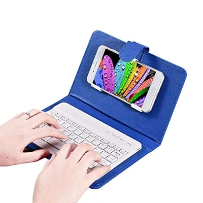 Image of Bluetooth Keyboard Case, Detachable Wireless with Flip Case Cover, Tablet For Android, Windows, iOS (Blue)