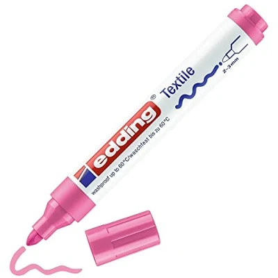 Image of edding 4500 TEXTILE T SHIRT FABRIC PEN PINK MARKER 2 3mm Line