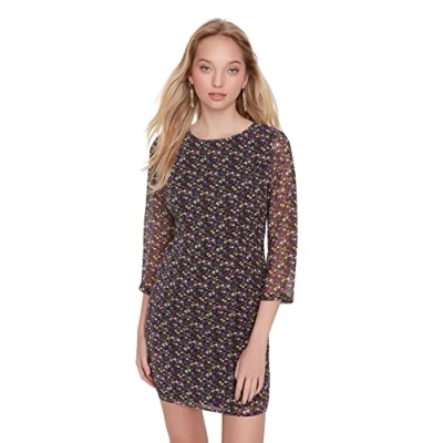 Image of Trendyol FeMan Mini Shift Regular fit Woven Dress Black
