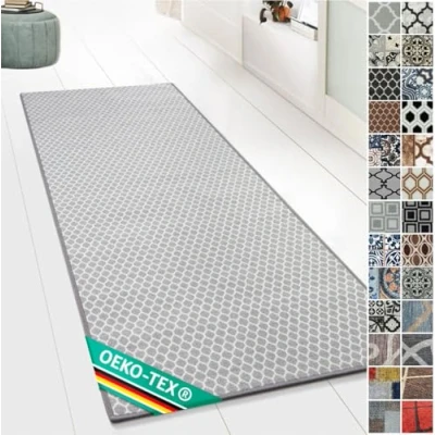 Image of Design Carpet Runner Rug Floor Mat, Non Slip Mat for Kitchen Hallway Living Room Bedroom Vintage Ornament Classic Modern (80 x 250 cm, Tralee)