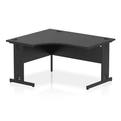 Image of Impulse 1400 LH Crescent Desk Black/Black Cable Managed Leg