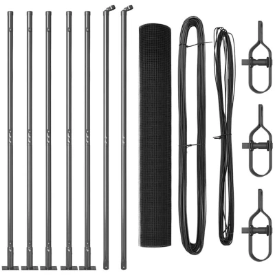 Image of vidaXL Grey Fence Post Set of 2 Metal, PVC 10 x 1 m Tough
