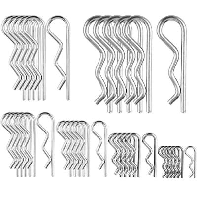 Image of 36 PCS Cotter Pins Assortment Kit, R Clips Split Pin Retaining Spring Hitch for Use on Lock Systems, Heavy Duty Zinc Plated Fastening Set
