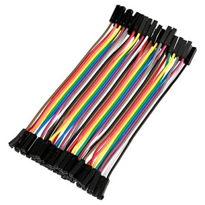 Image of Akozon 5pcs Colorful 10cm Jumper Wires Set 40pin F to Ribbon Cable for Breadboard