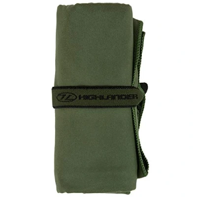 Image of Highlander Microfibre Quick Dry Towel with Carry Bag A Great Range of Ultra Soft and Absorbant Towels Ideal for Camping, Swimming, Hiking, Sports Holidays