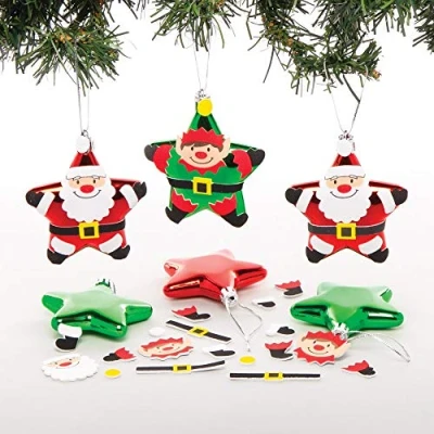Image of Baker Ross AT164 Blank Baubles (Pack of 6) for Kids To Decorate and Hang On Christmas Tree
