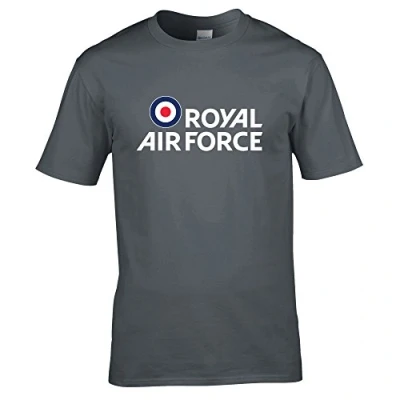 Image of Royal Air Force Logo Mens T Shirt (Charcoal, 2XL)