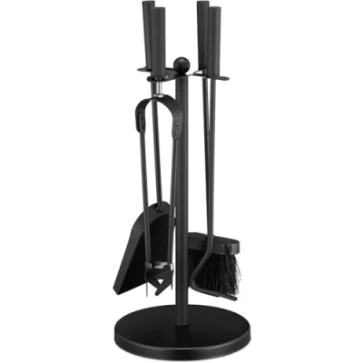 Image of Unibos Fireplace Companion Set Fireside Fire Tools Circle Base Home New