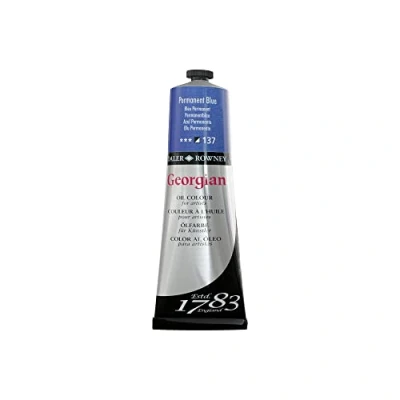 Image of Daler Rowney Georgian Oil Paint, Aluminium Tube, 7.61oz 225 ml, Permanent Blue