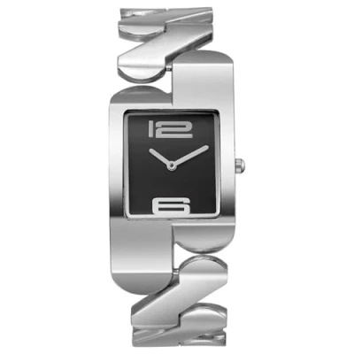 Image of JewelryWe Men Square Quartz Watch: Silver Rectangle Analog Geometric Strap Sunray Dial Casual Elegant Wrist Watch