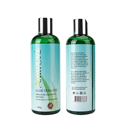 Image of Organic Aloe Vera Gel with 100% Pure from Freshly Cut Skin and Hair Care No Sticky Residue Large 300 ML