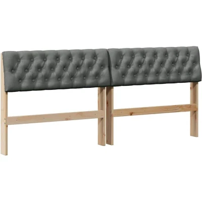 Image of vidaXL Upholstered Headboard Dark Grey 180 cm Solid Pine Wood