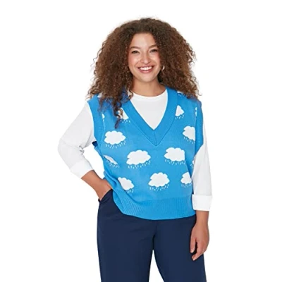 Image of Trendyol Plus Size Sweater Blue