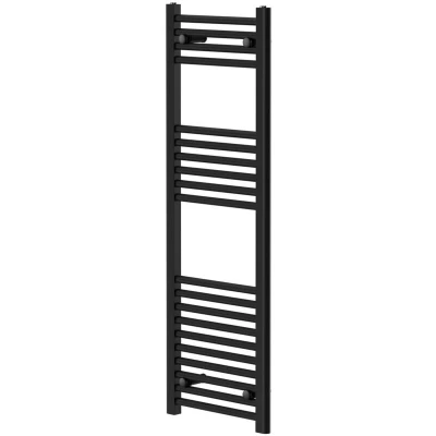 Image of Pizarro Matt Black 1200mm x 400mm Straight Heated Towel Rail