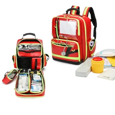 Image of SUYUDD Professional Empty First Responder Bag, EMT Trauma Aid Backpack for Paramedics and Emergency Supplies, Ideal Car, Home, Camping Hiking, Bag Only