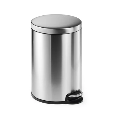 Image of Durable Pedal Bin Stainless Steel Round, 20 Litre Capacity, Silent Closing Lid, Perfect For Offices, Kitchens, Bathrooms, etc, Silver