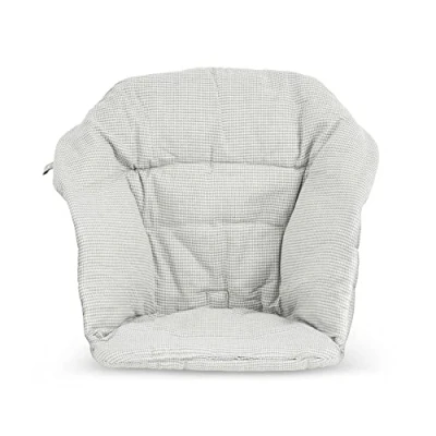 Image of Stokke Clikk Cushion, Nordic Grey Compatible with High Chair Provides Support for Babies Made Organic Cotton Reversible &amp; Machine Washable Best Ages 6 36 Months
