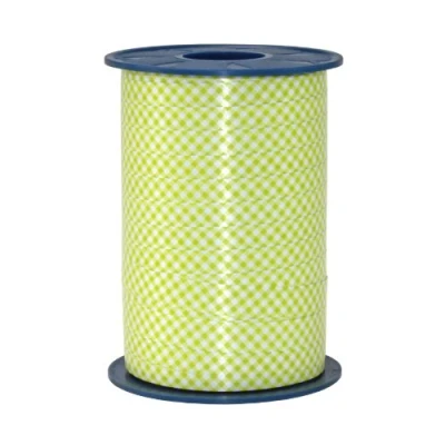 Image of C.E. Pattberg Präsent Checked Curling Ribbon Lime Green 10 mm width, 250 m length