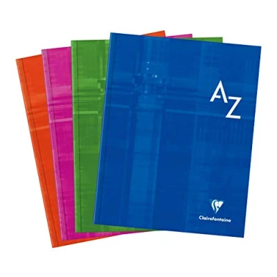 Image of Clairefontaine 9849C Lot de 5 Répertoires Brochures Rembordés Rigides 17x22 cm 192 Pages Petits Carreaux Papier Blanc 90 g Couverture Carte Pelliculée Couleurs Aléatoires