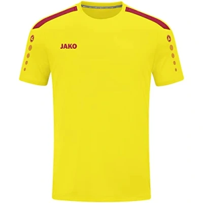 Image of JAKO Unisex Kid&#039;s Power Short Sleeved Jersey, Citro/red, 140 (EU)