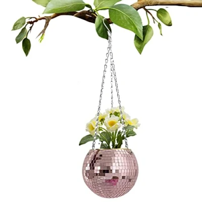 Image of SYNYEY Disco Ball Planter, Flower Pot, Mirror Planter Hanging Planters Flowers Plant Pot For Indoor Plants 6 inch