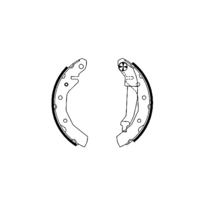 Image of 98101054004 Brake Shoes TEXTAR 91054000 180mm 31mm with handbrake lever without accessories automatic adjustment CHEVROLET: Matiz