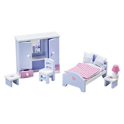 Image of Tidlo Wooden Doll&#039;s House Bedroom Furniture Set