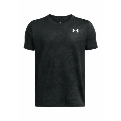 Image of Under Armour Boys&#039; Tech Vent Jacquard Short Sleeve, Comfortable Sports T Shirt with Breathable Fabric, Training Top for Athletics and Workouts Black