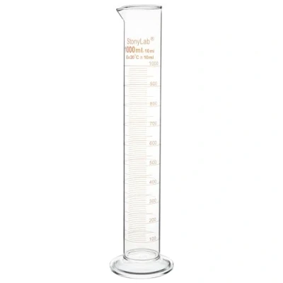 Image of stonylab 1 Pack Graduated Cylinder, Borosilicate Glass 1000 ml Heavy Wall Measuring Cylinder