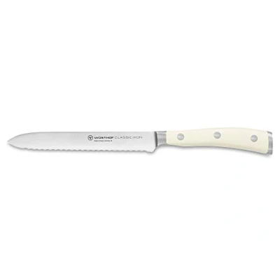 Image of Wüsthof Classic Ikon Crème 5 Inch Serrated Utility Knife