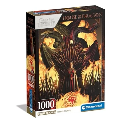 Image of Clementoni Jigsaw Puzzle House Of The Dragon 1000 Pieces Compact Box, Poster Included, For Adults 14 99 Years, Gift Men/Women, Made In Italy, 39904