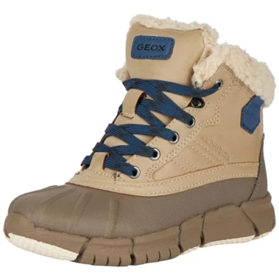 Image of Geox J Flexyper Boy B ABX Ankle Boot, Beige Blue, 11.5 UK Child
