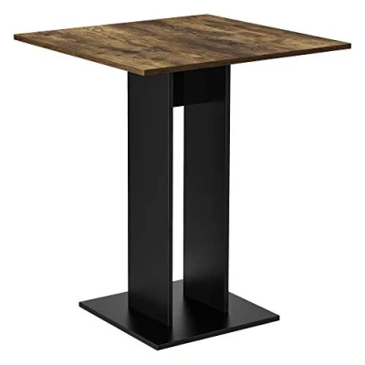 Image of [en.casa] Kitchen table Lindesnes Square 65 x 78 cm Column Dining room Walnut look/Black