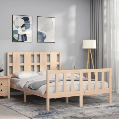 Image of vidaXL Bed Frame without Mattress Small Double Solid Wood Pine