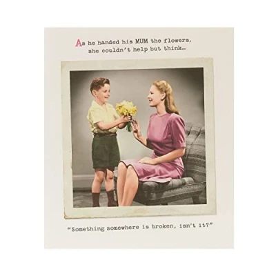 Image of UK Greetings Mother&#039;s Day Card With Envelope Funny Design, Cranberry