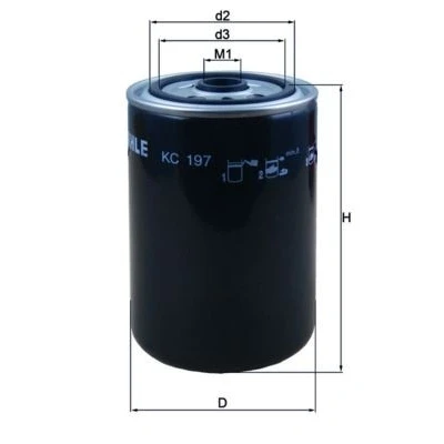 Image of 64496650559370 Fuel Filter MAHLE ORIGINAL KC 197 Spin on