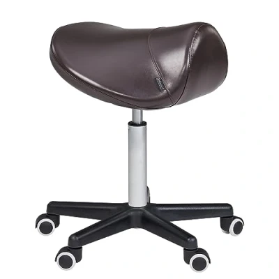 Image of Master Massage Saddle Stool Roller Work Practice Cosmetic Coffee Brown