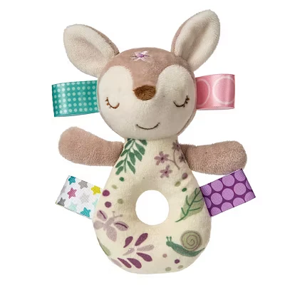 Image of Taggies Soft Ring Baby Rattle, 15 Centimetres, Flora Fawn