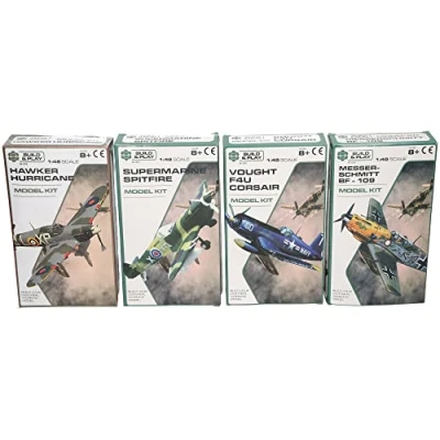 Image of A to Z 4 x WW11 Fighter Models 1:48 Scale, Brown, (96218)
