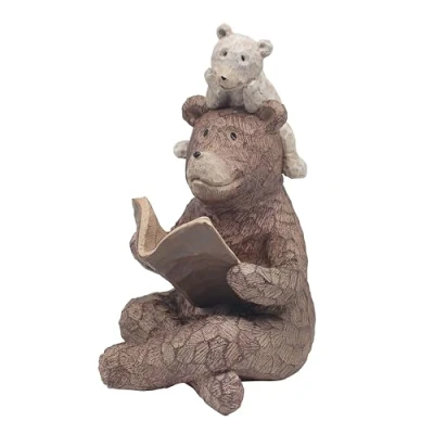 Image of The Leonardo Collection Bear Bedtime Story Figurine For Home &amp; Office Decor Ornaments Gift Women Men Beautiful Indoor Outdoor Living Room
