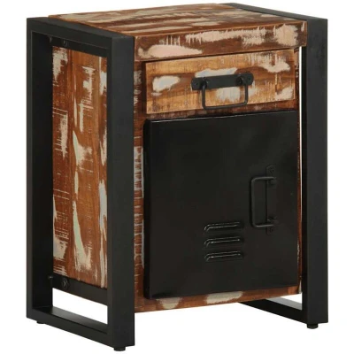 Image of vidaXL Bedside Cabinet Multicolour 40x30x50 cm Solid Wood Reclaimed