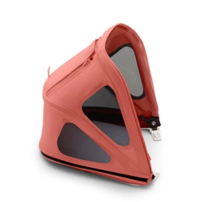 Image of Bugaboo Bee Breezy Sun Canopy, Extendable for Extra Coverage and Optimal Protection, Water Repellent, Compatible with All Pushchairs, Sunrise Red