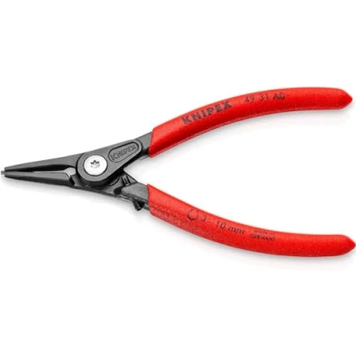 Image of Knipex Precision Circlip Pliers for external circlips on shafts with overstretching limiter grey atramentized, non slip plastic coating 140 mm 49 31 A0