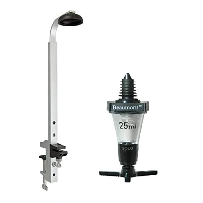 Image of Gifts Direct 2 U Drink Dispenser Standard Shelf Mounted Fixing Bracket Single Bottle Rack (70cl/1 litre) 1 x 25ml Bar Optic Spirit Measure