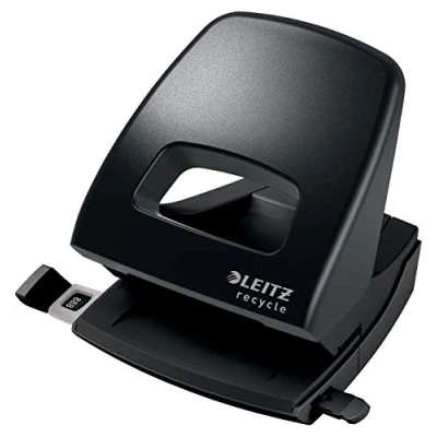 Image of Leitz Hole Punch, 30 Sheets, Guide Bar with Format Markings, 100% Recyclable, Eco Friendly, NeXXt Recycle Range, 50030095, Black