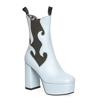 Image of LAMODA Women&#039;s Feelings Ankle Boot, Blue Pu, 3 UK
