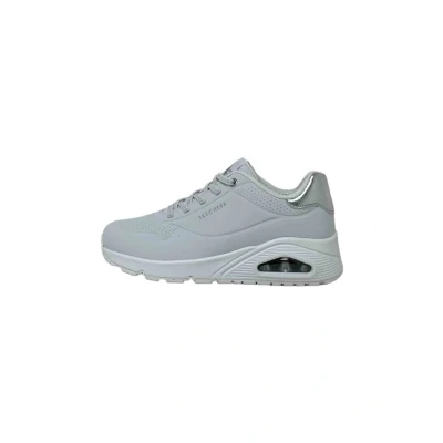Image of Skechers Women&#039;s Uno Shimmer Away Sneaker, White, 4 UK