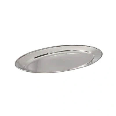 Image of Buckingham Stainless Steel, Oval Tray, Plate, Meat Platter, Serving Dish, 40 x 27 2 cm